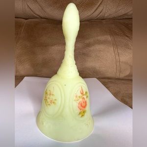 Fenton custard bell. 6” hand painted, signed